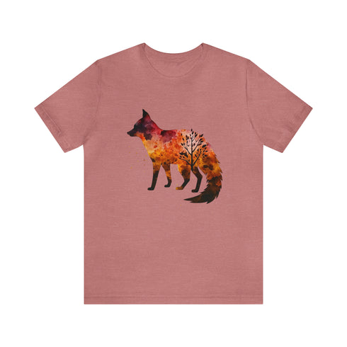 Autumn Fox Silhouette - Short Sleeve Tee Heather Mauve